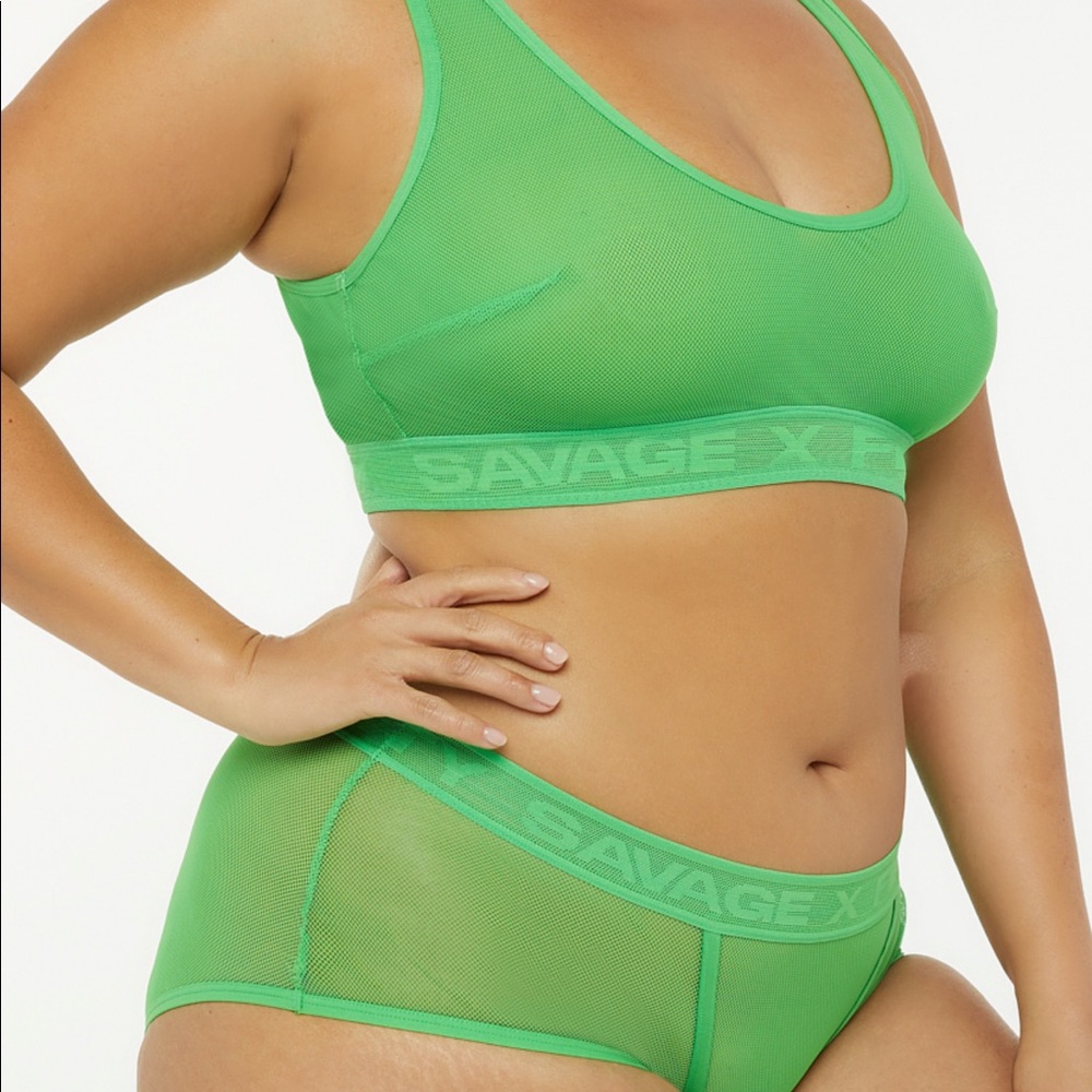 Savage x Fenty Green Mesh Lingerie
